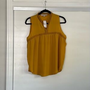 LOFT NWT sleeveless marigold-colored top